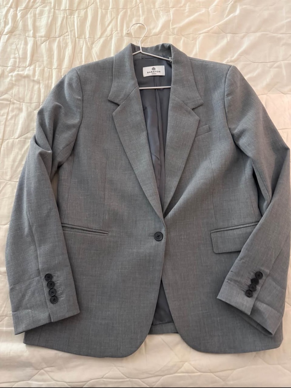 Babaton Gray Men's Single-Button Blazer